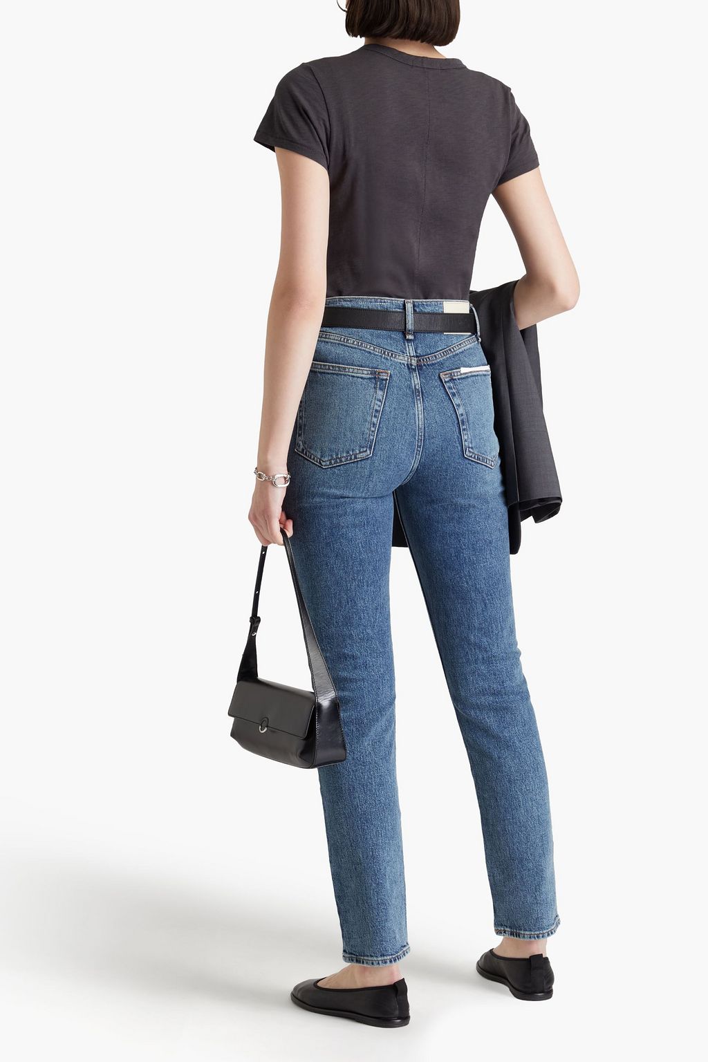 RAG & BONE جينز رين بخصر مرتفع وأرجل ضيقة