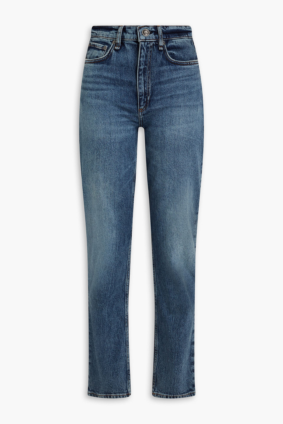 Rag & Bone Wren High-rise Slim-leg Jeans In Mid Denim