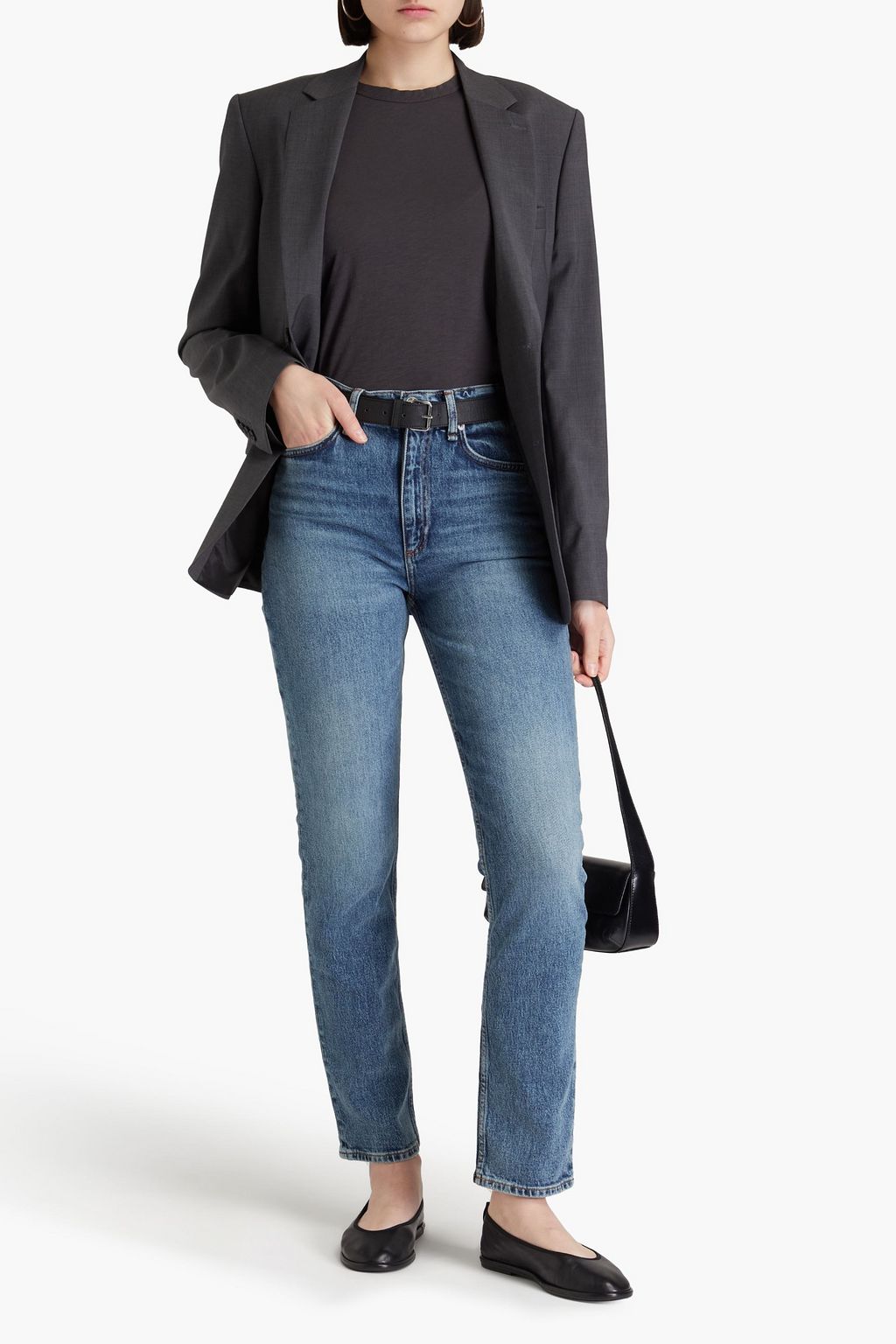 RAG & BONE جينز رين بخصر مرتفع وأرجل ضيقة