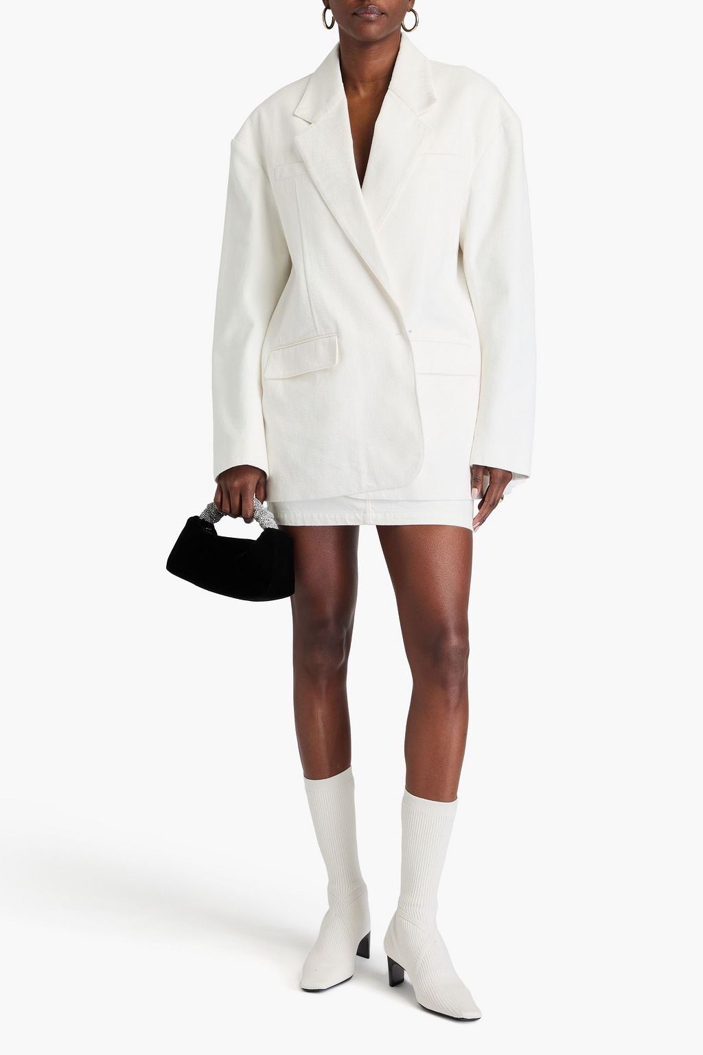 ALEXANDER WANG بليزر مصنوع من قطن تويل بتصميم فضفاض