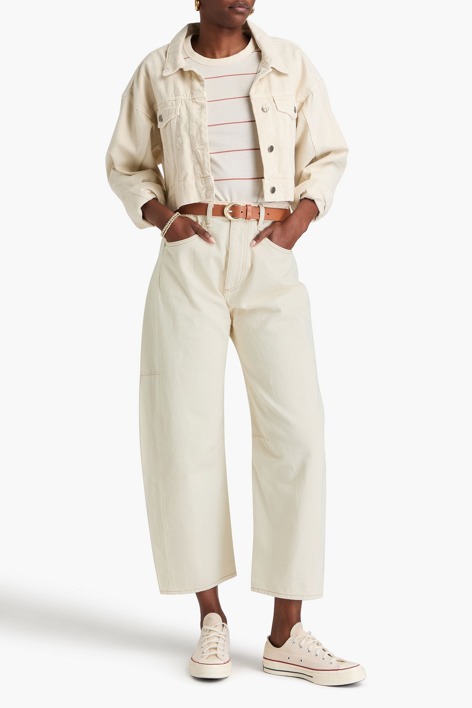  Rag & Bone - Charlie Hoch Sitzende Cropped Barrel-jeans - Weiß - 24 