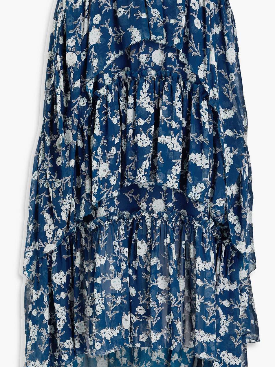marilyn floral-print silk-georgette midi skirt