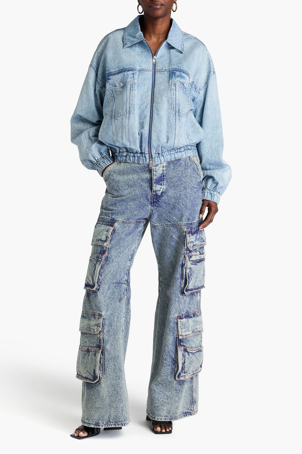ALEXANDER WANG シェル ボンバージャケット デニム風