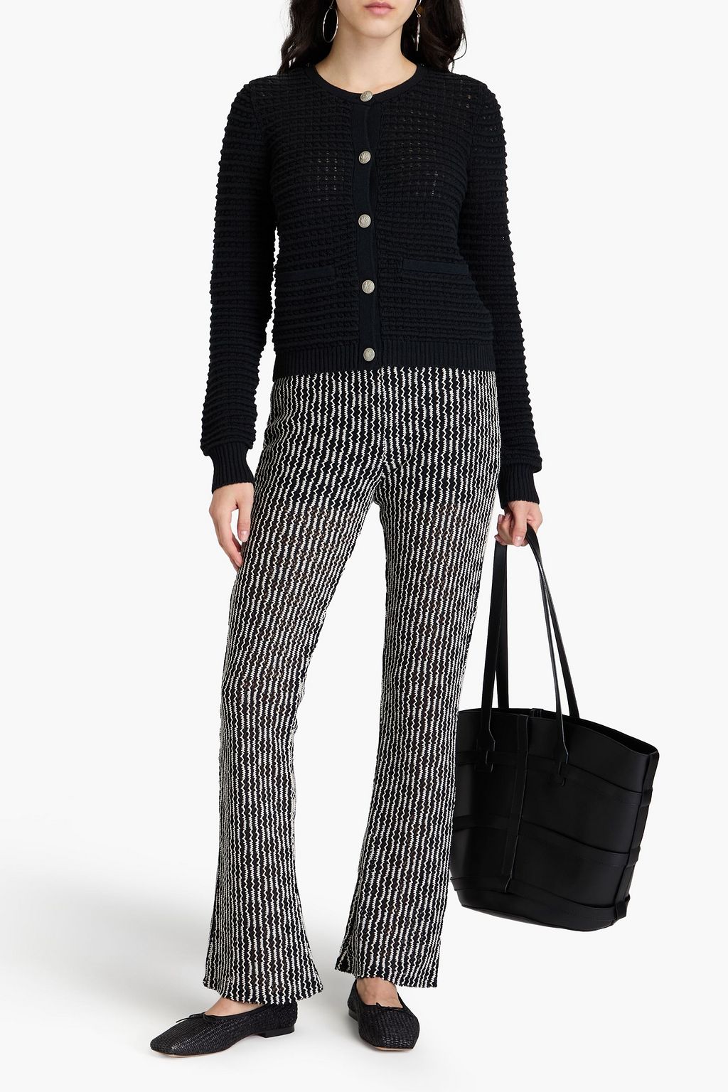 RAG & BONE كارديغان مارلي من مزيج من القطن بحبكة بوانتيل