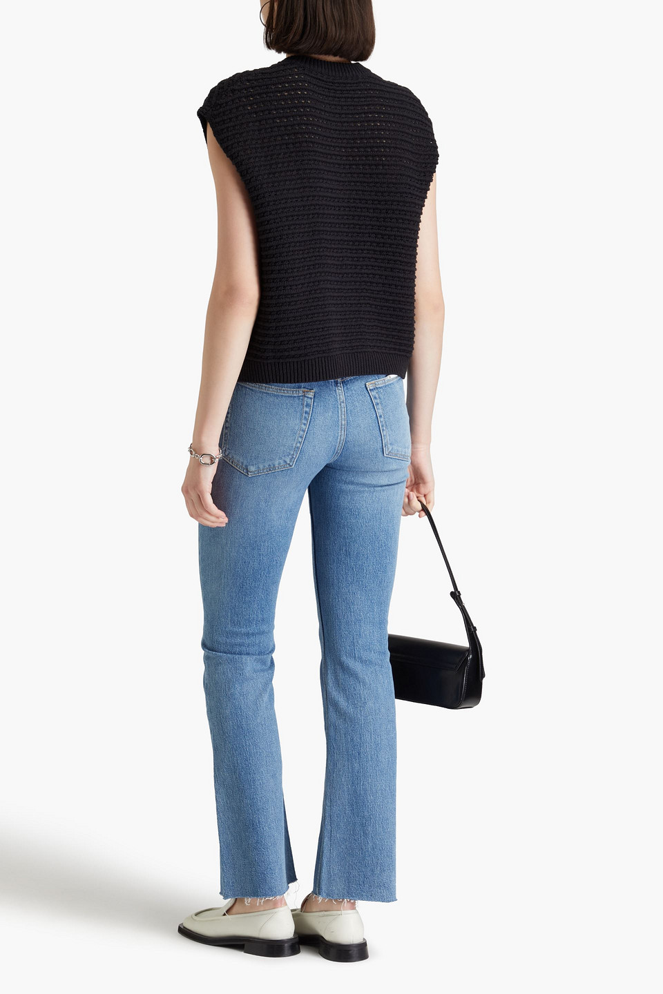  Rag & Bone - Marlee Weste Aus Einer Baumwollmischung In Pointelle-strick - Schwarz - Xs 
