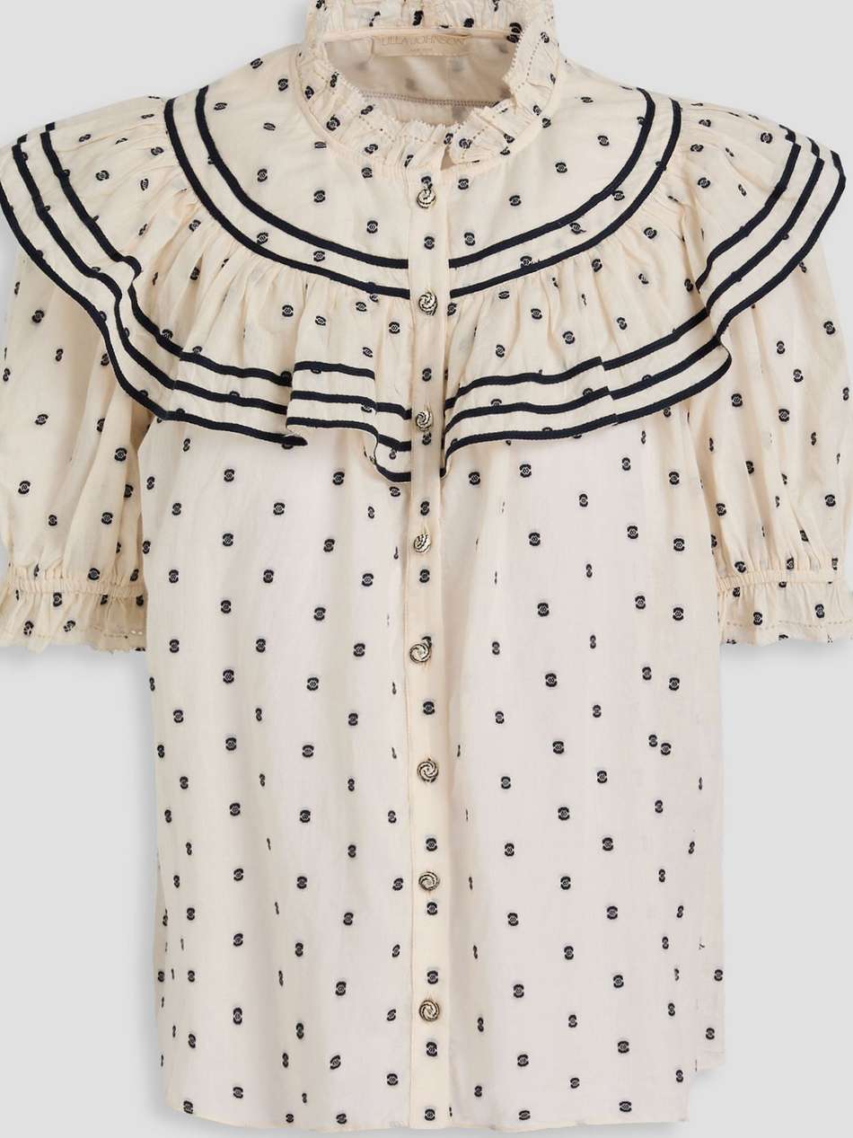wren ruffled fil coupé cotton blouse