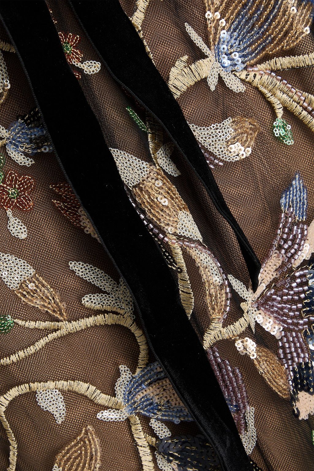 MARCHESA NOTTE فستان سهرة من التول بتصميم مزركش