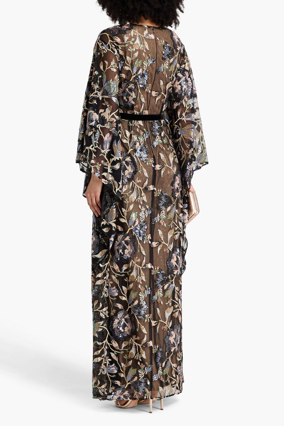 Marchesa Notte Embellished Tulle Gown In Black