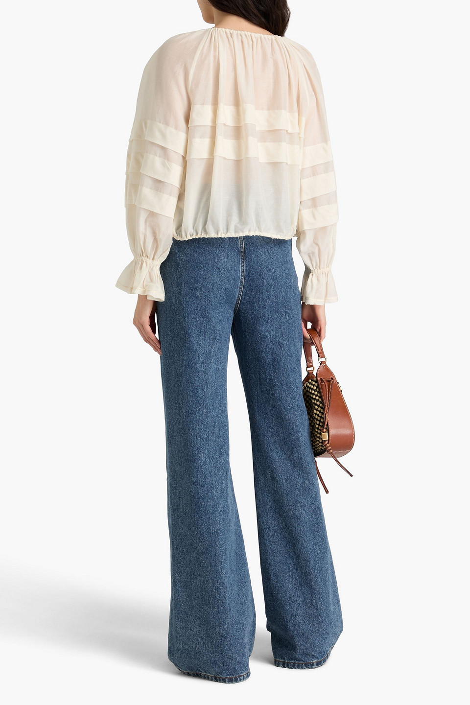 Ulla Johnson Cora Cotton And Silk-blend Voile Blouse In Elfenbein