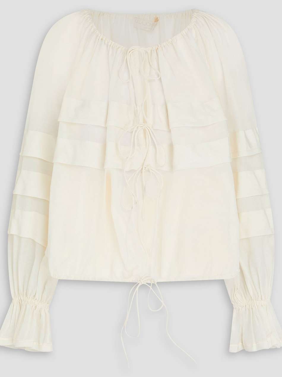 cora cotton and silk-blend voile blouse