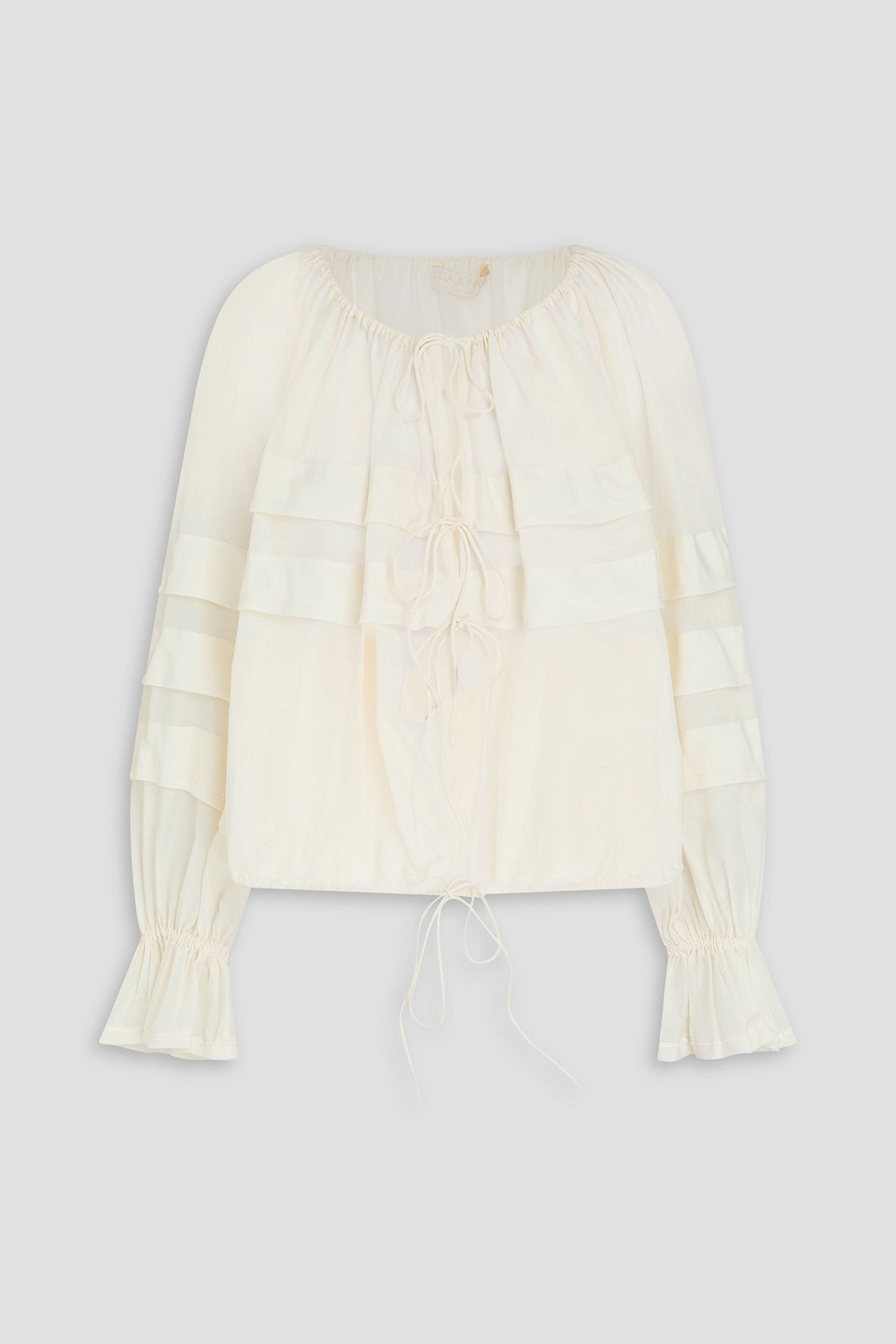 Ulla Johnson Cora Cotton And Silk-blend Voile Blouse In Elfenbein