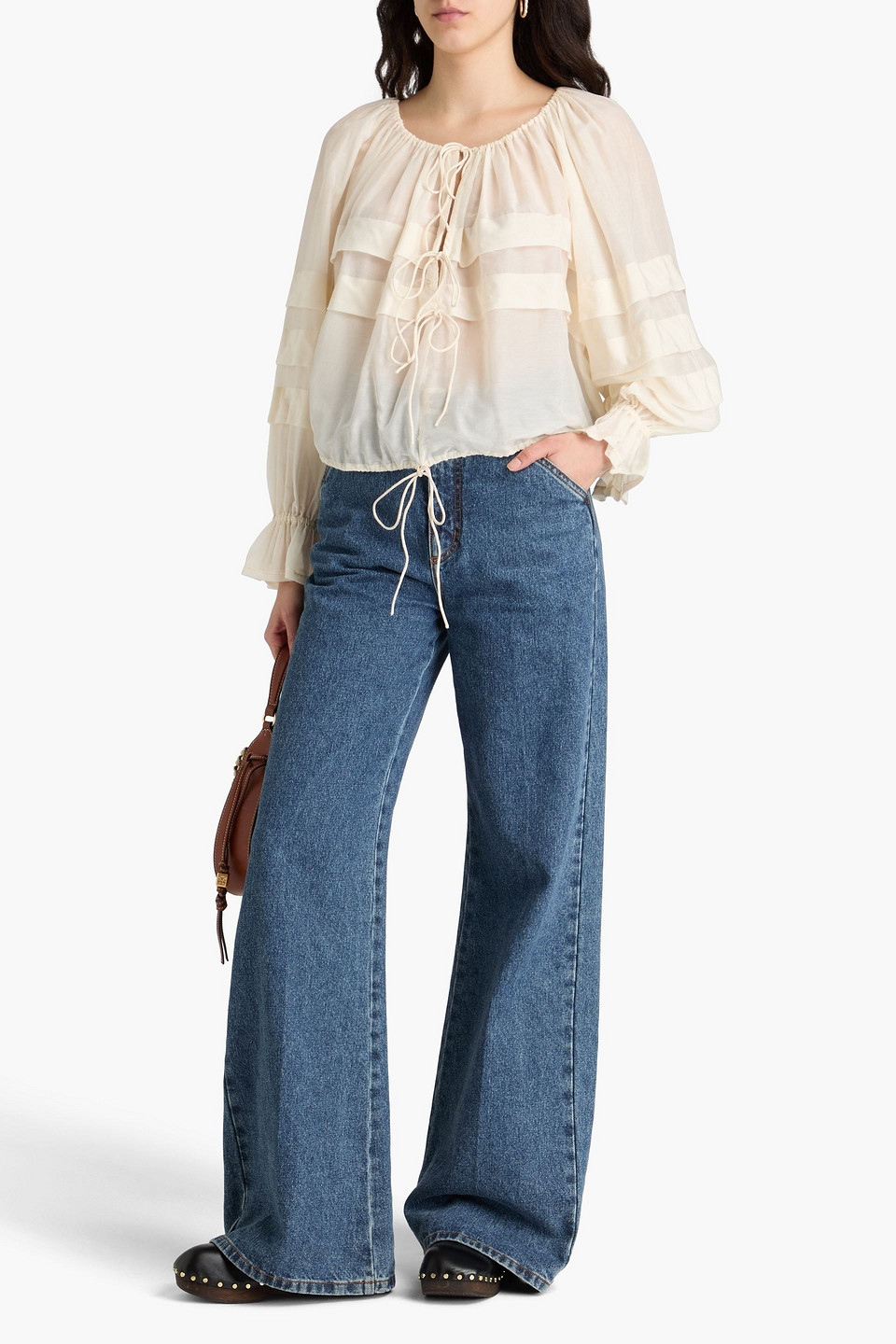 Ulla Johnson Cora Cotton And Silk-blend Voile Blouse In Elfenbein
