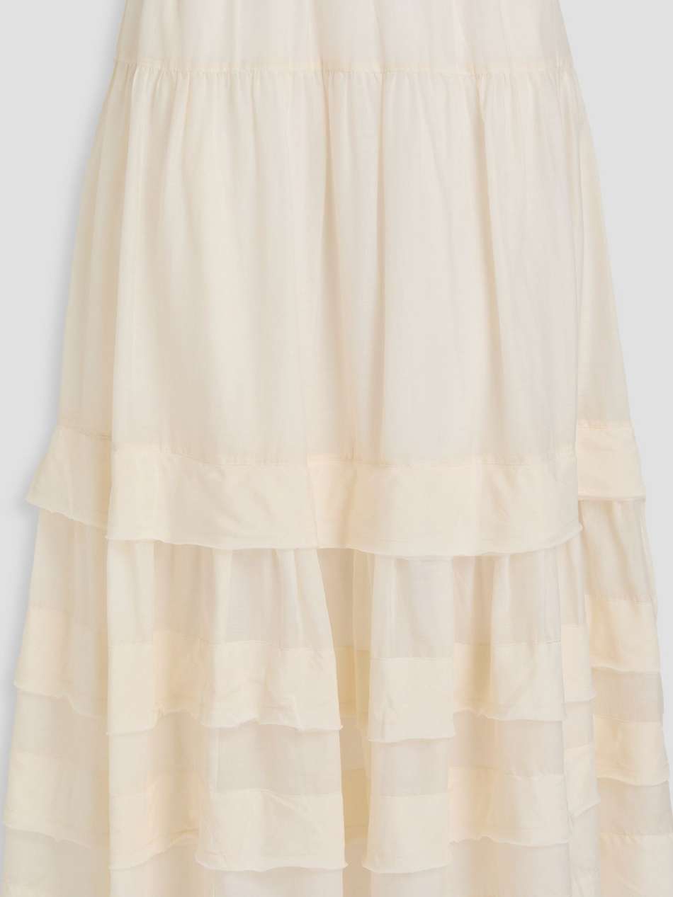 diana tiered cotton and silk-blend midi skirt