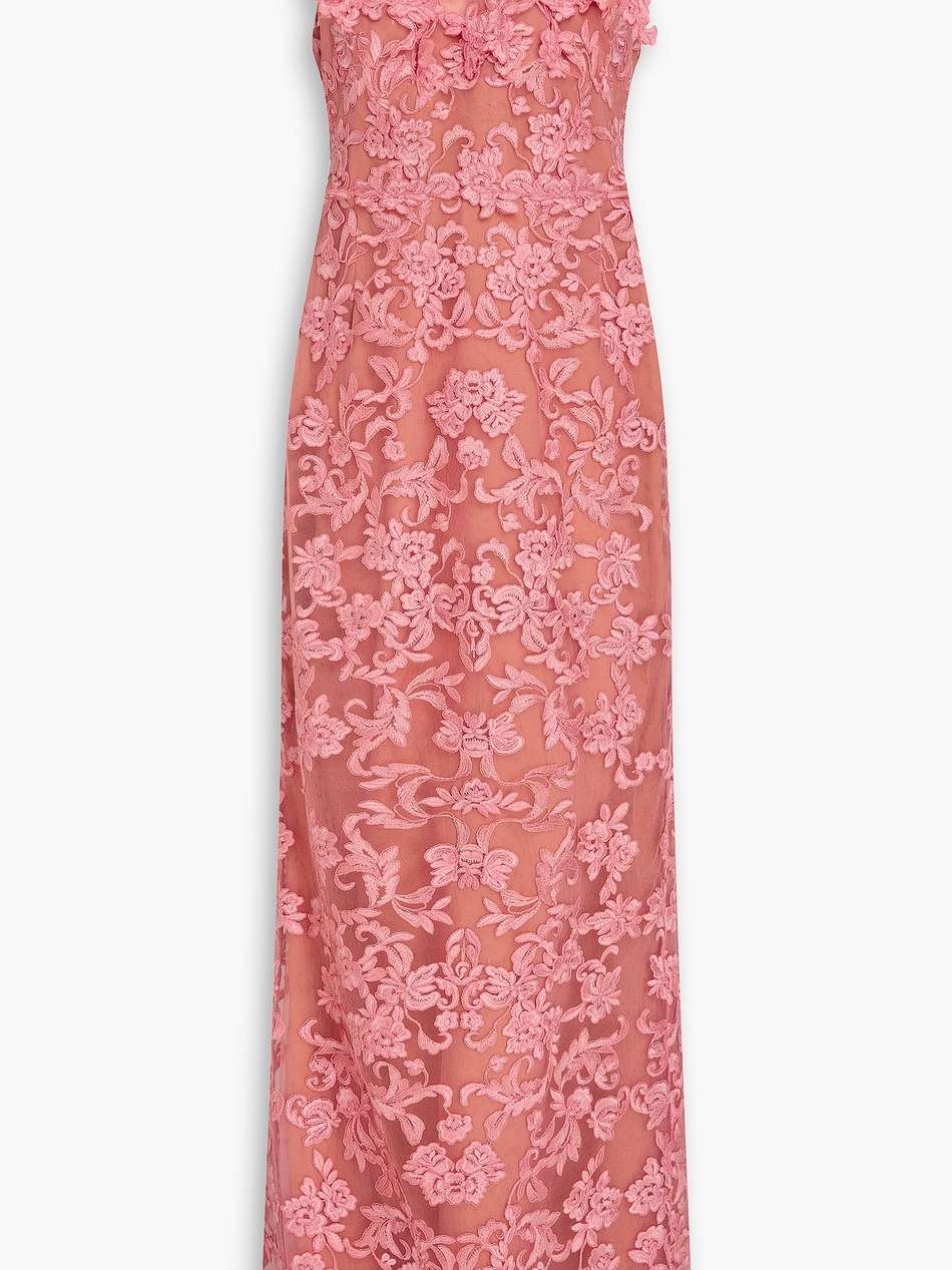 appliquéd corded lace gown