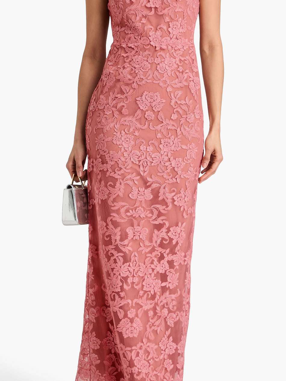 appliquéd corded lace gown