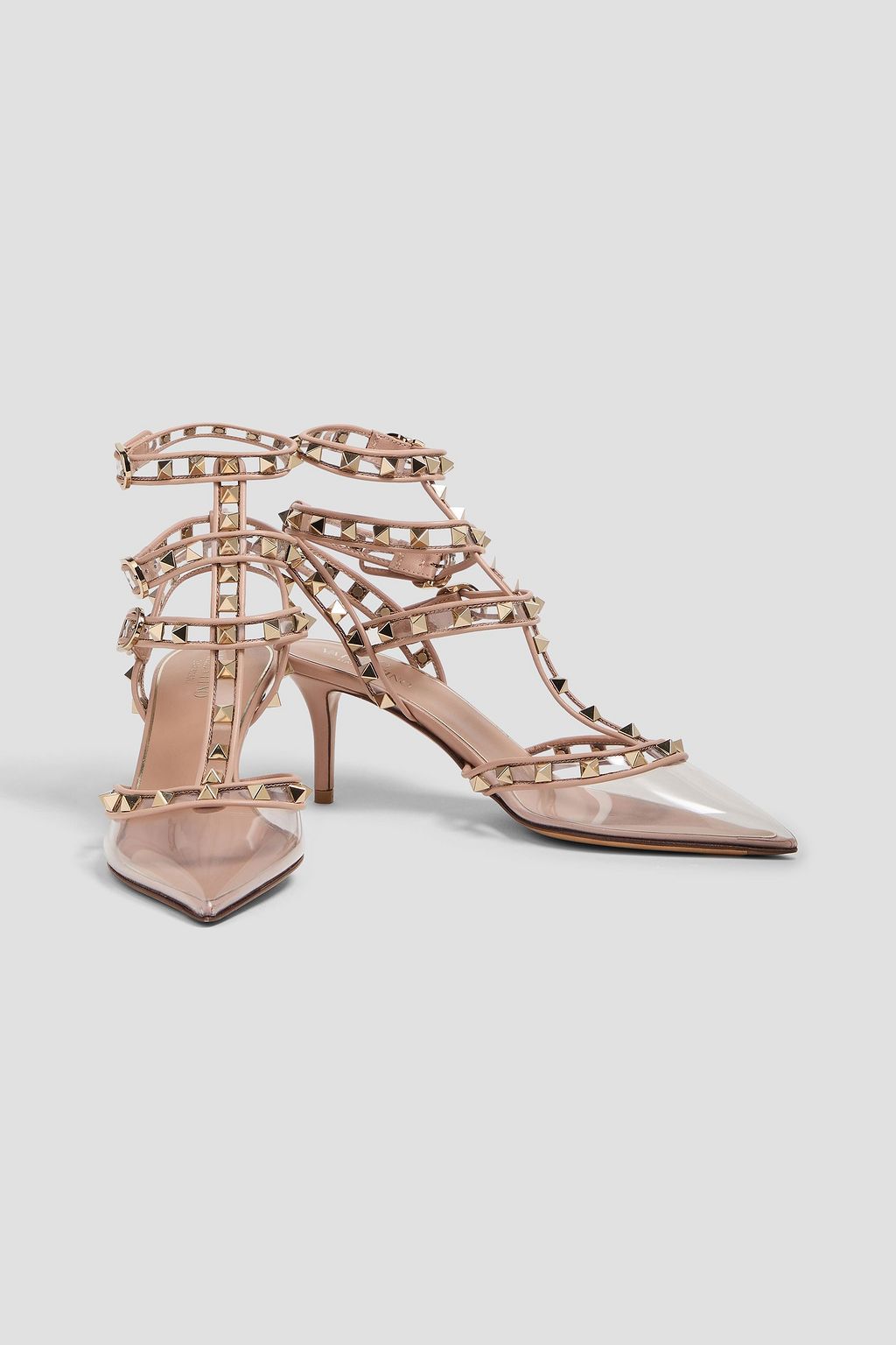 VALENTINO GARAVANI Rockstud PVC and patent-leather pumps