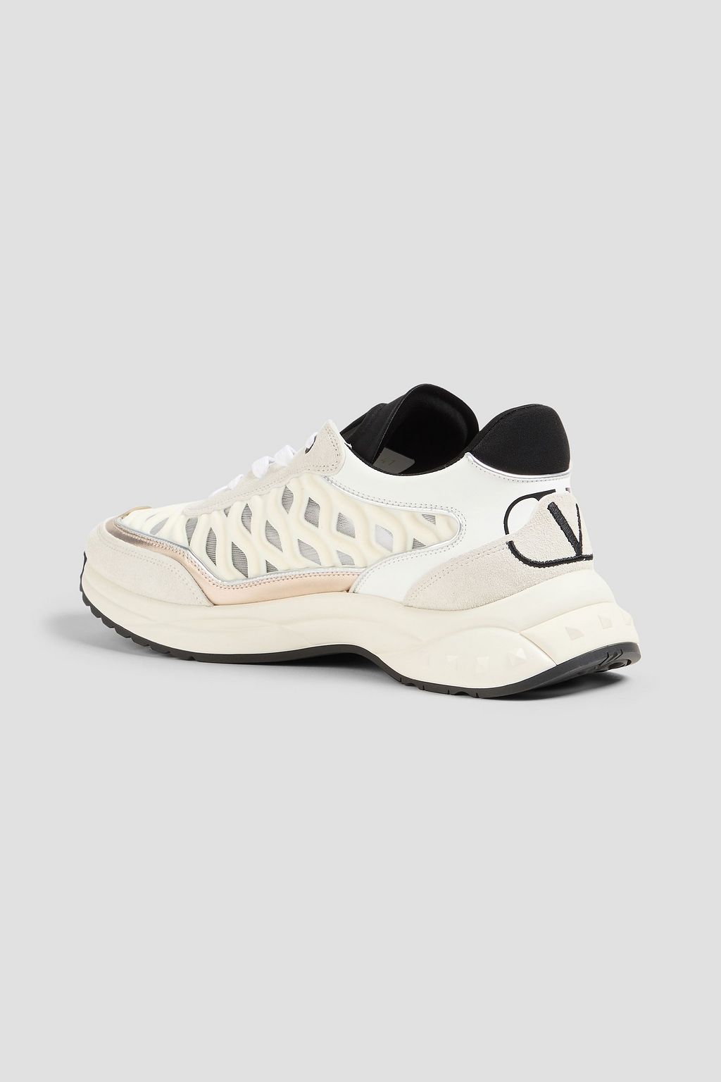 VALENTINO GARAVANI Mesh, neoprene and suede sneakers