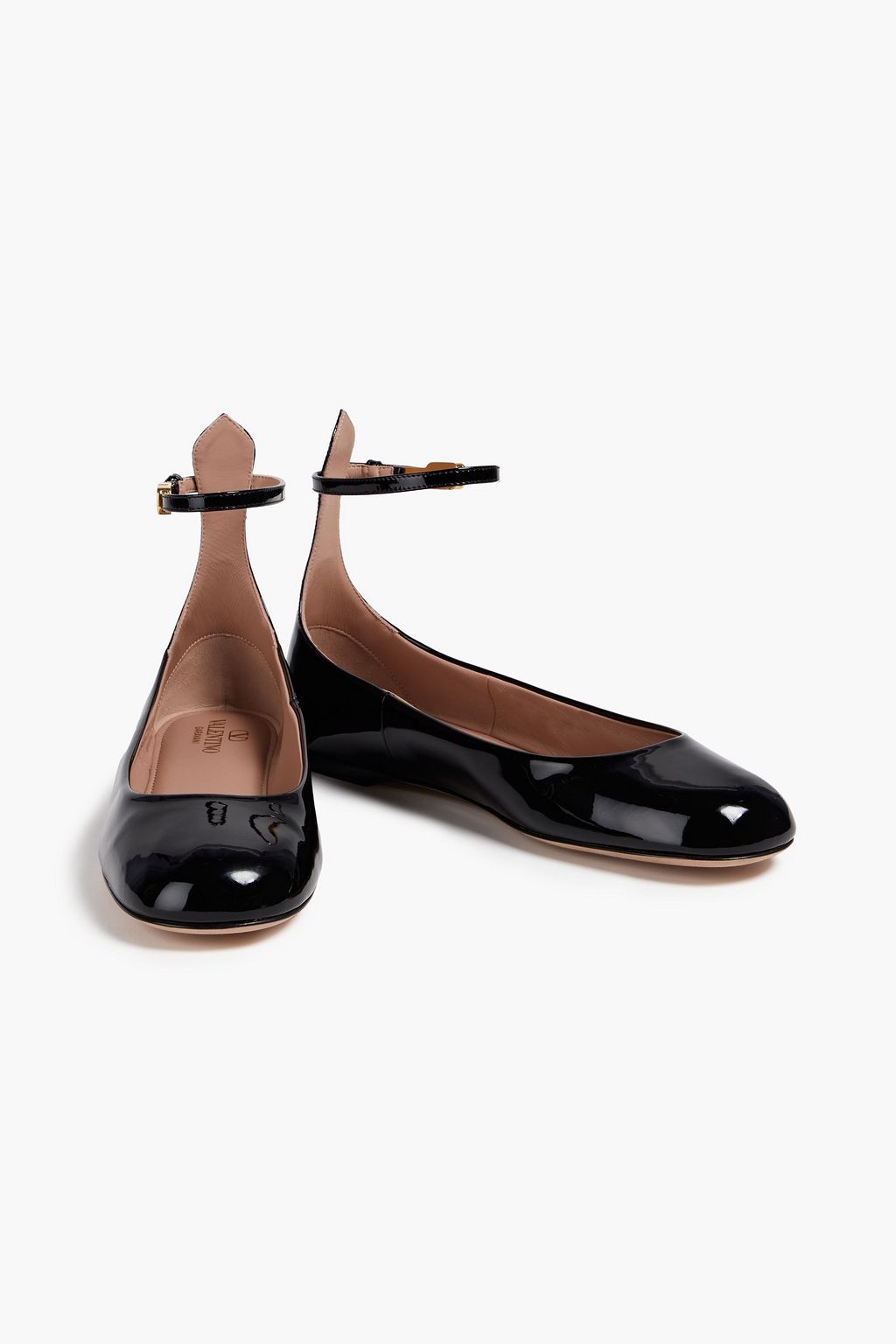 VALENTINO GARAVANI Tan-Go patent-leather flats