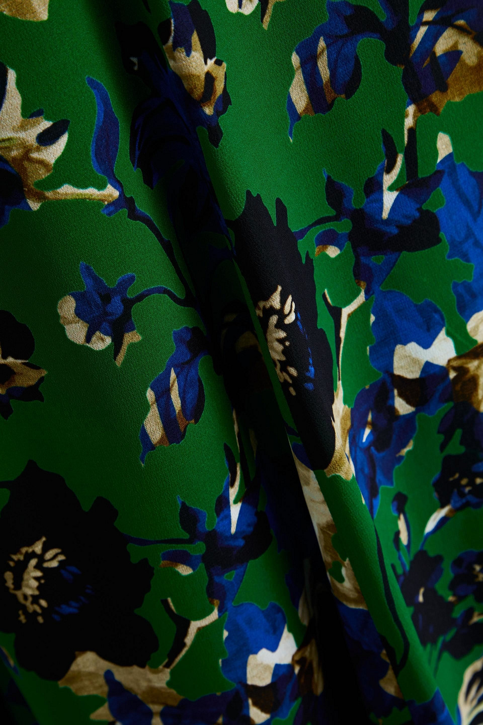 ERDEM FLORAL-PRINT CREPE DE CHINE MIDI DRESS 