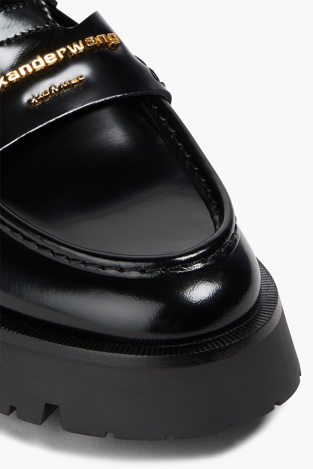 ALEXANDER WANG Carter embellished cutout glossed-leather ankle boots