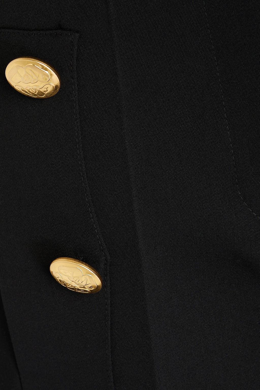 MCQUEEN Button-embellished wool-crepe shorts