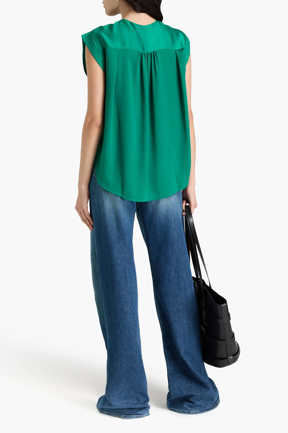  Rag & Bone - Maple Gerafftes Oberteil Aus Satin - Grün - Xs 