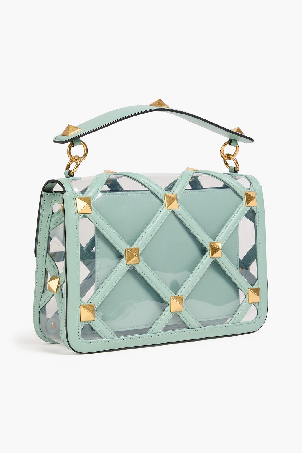 VALENTINO GARAVANI Rockstud leather and PVC shoulder bag