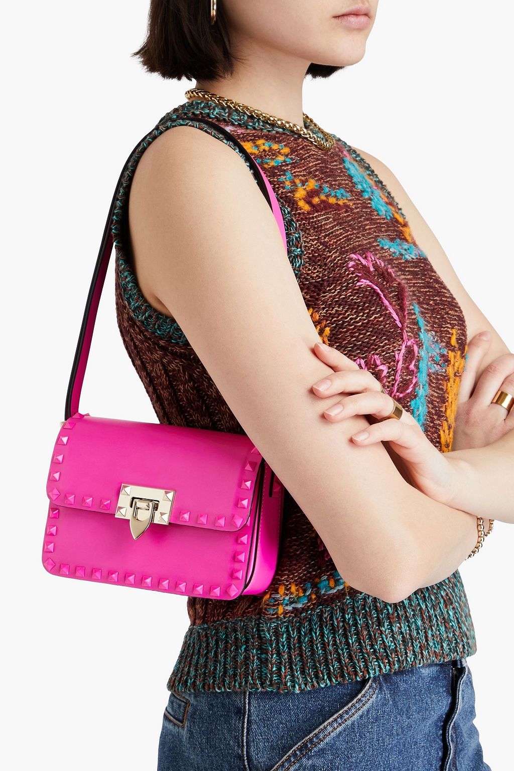 VALENTINO GARAVANI Rockstud leather shoulder bag