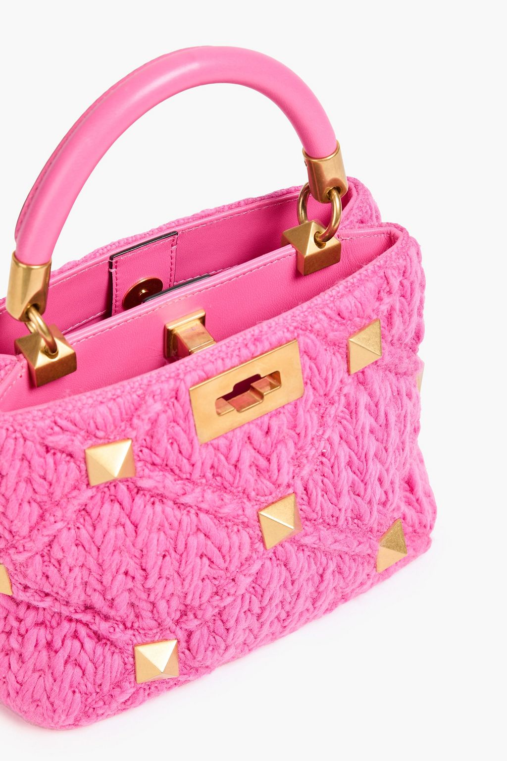 VALENTINO GARAVANI Roman Stud crochet tote