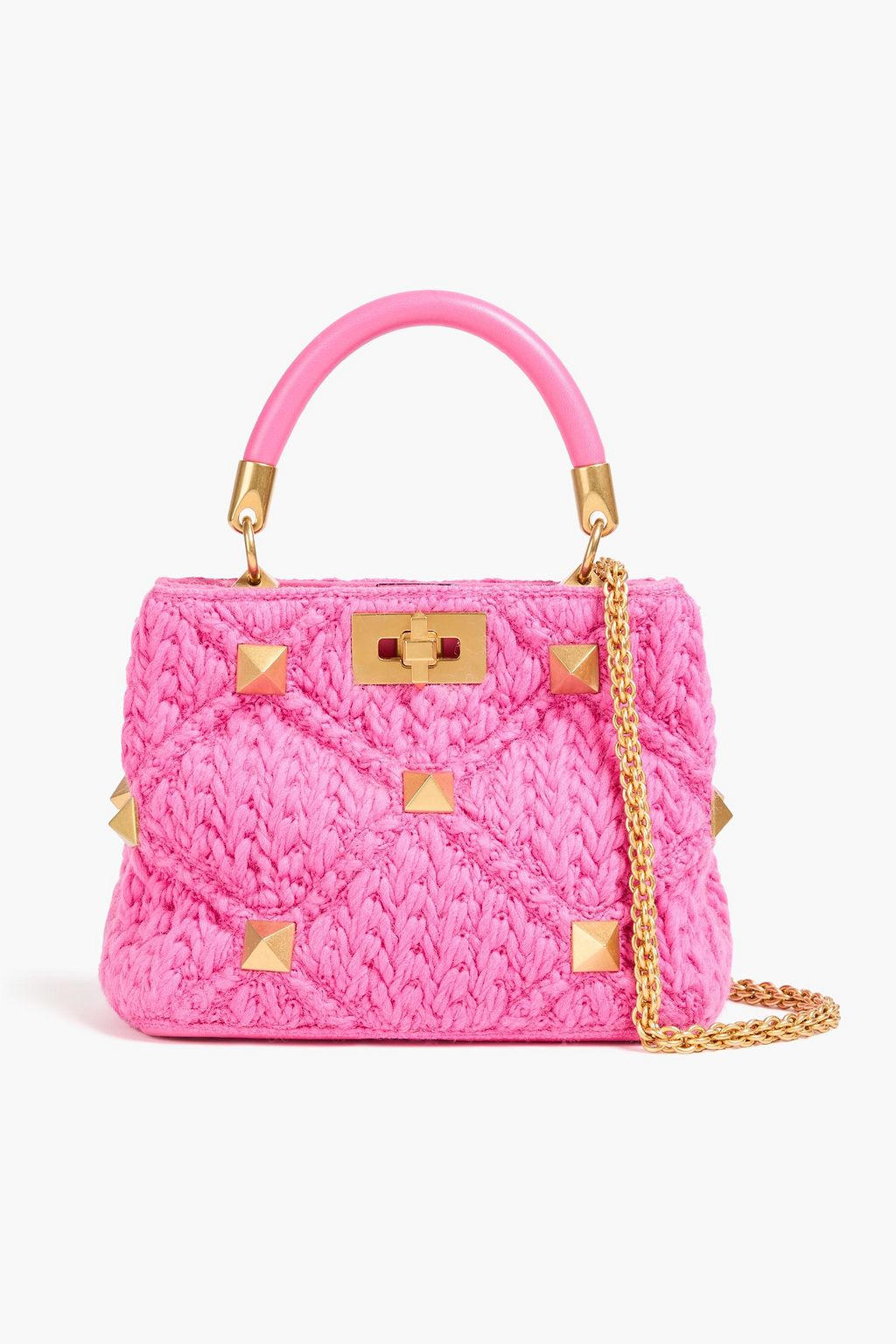 VALENTINO GARAVANI Roman Stud crochet tote