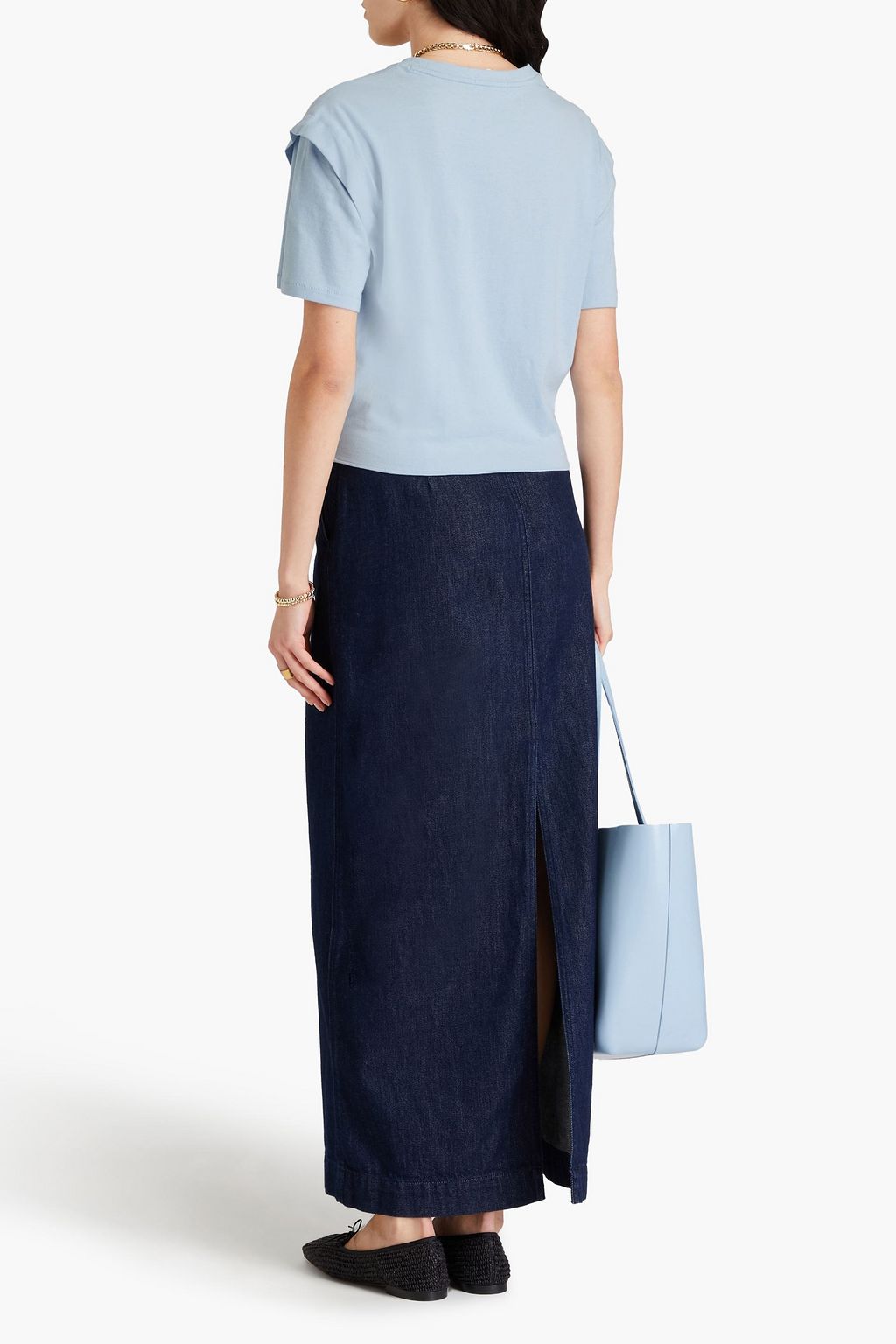 RAG & BONE تي شيرت ميكا من القطن والجيرسي بتصميم معقود