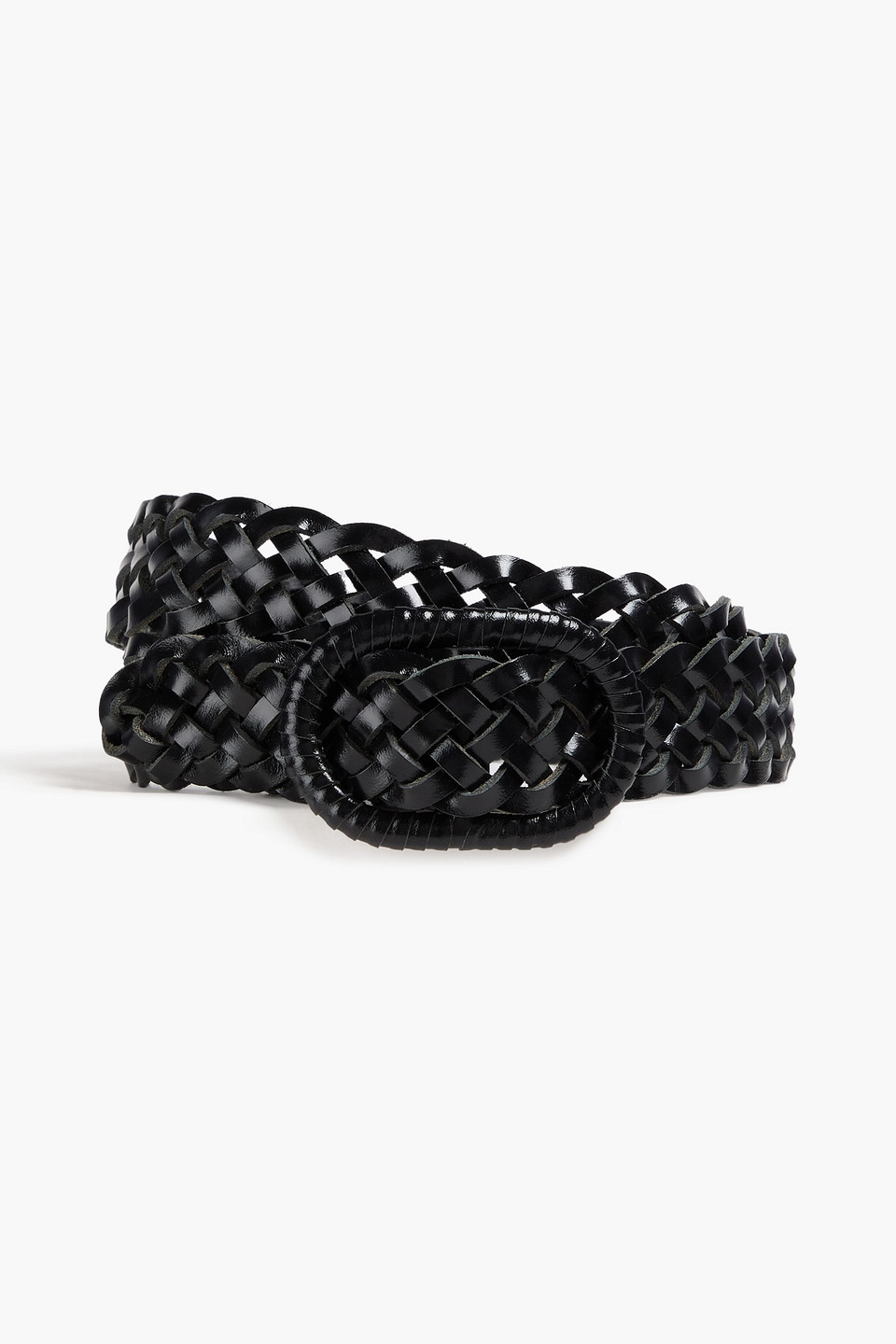 Totême Braided Leather Belt In Black