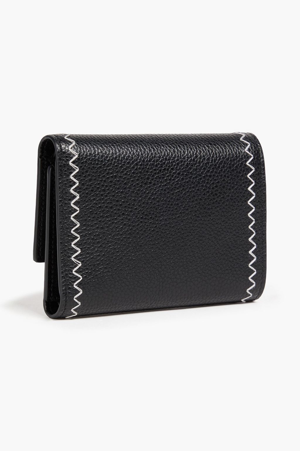 MARNI Embroidered pebbled-leather wallet