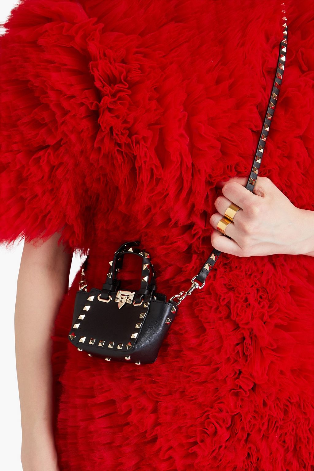 VALENTINO GARAVANI Rockstud micro leather cross-body bag