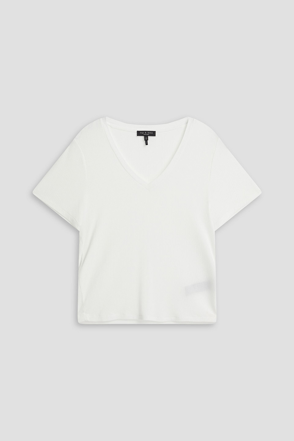 Rag & Bone Luca Ribbed Modal-blend Jersey T-shirt In White