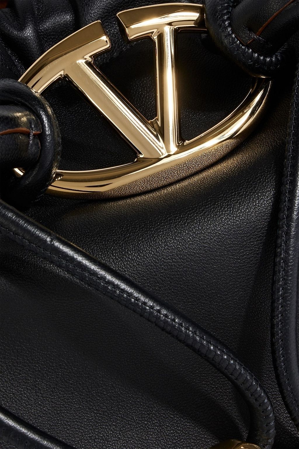 VALENTINO GARAVANI VLOGO Pouf mittelgroße Beuteltasche aus Leder