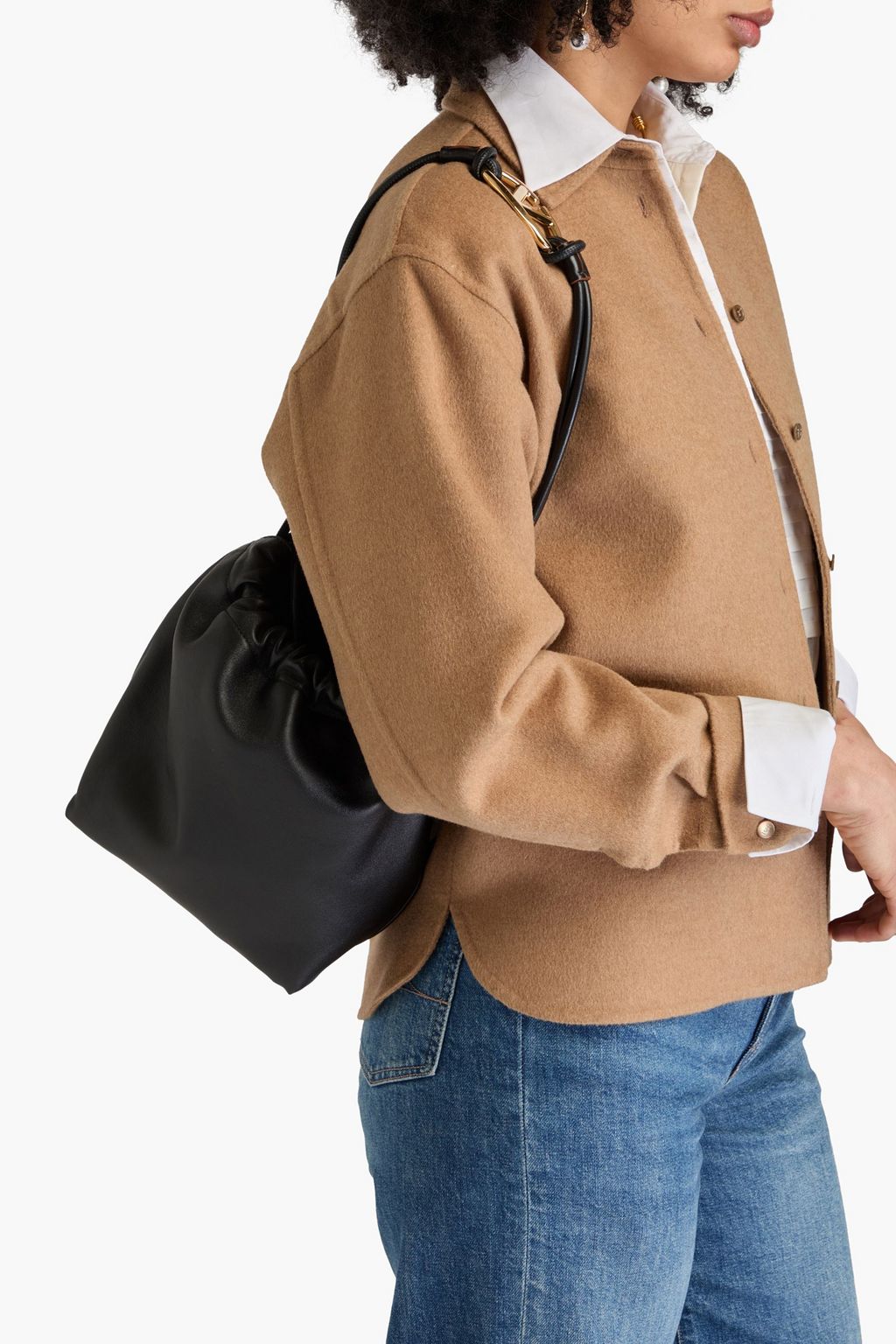 VALENTINO GARAVANI VLOGO Pouf mittelgroße Beuteltasche aus Leder