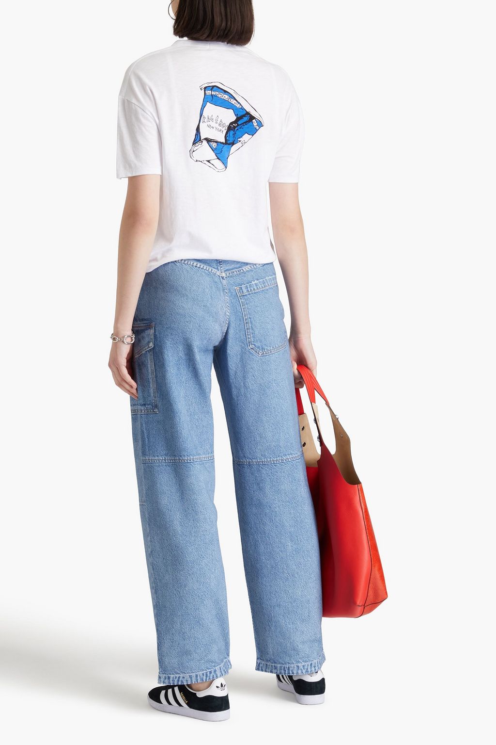 RAG & BONE تي شيرت من قطن بيما والجيرسي بطبعات