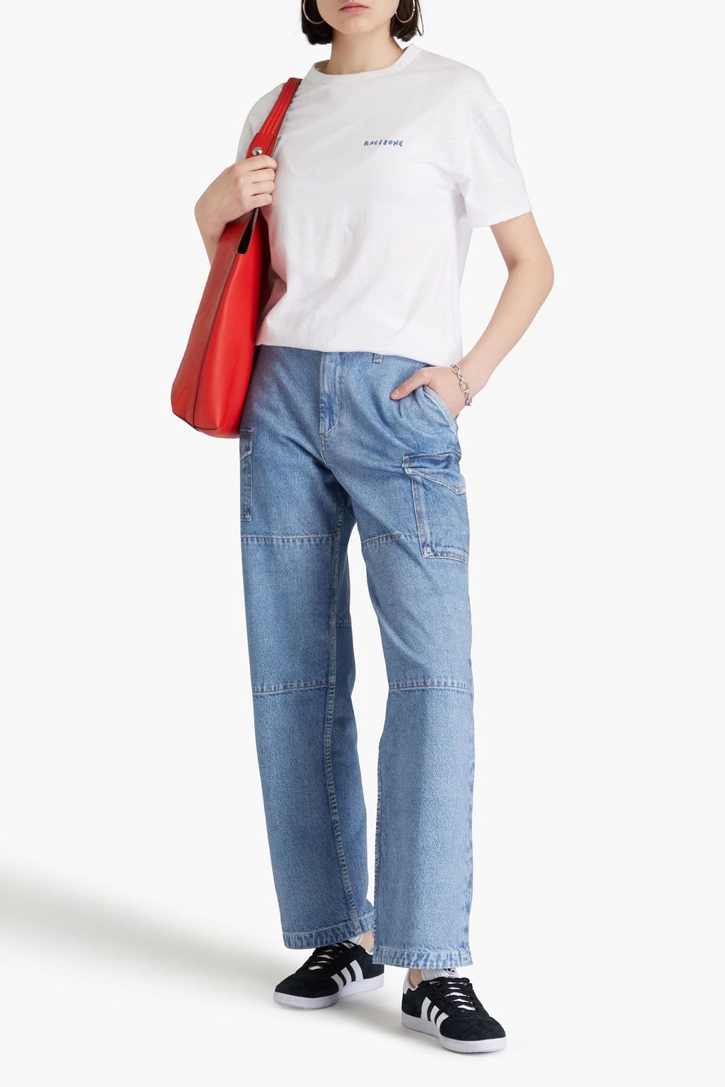 RAG & BONE تي شيرت من قطن بيما والجيرسي بطبعات