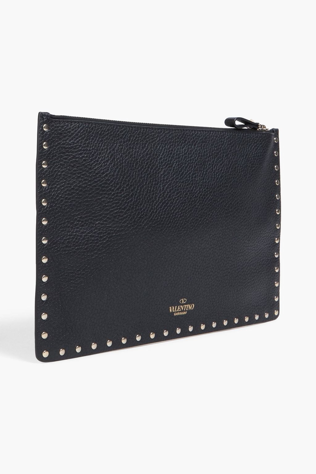 VALENTINO GARAVANI Rockstud pebbled-leather pouch
