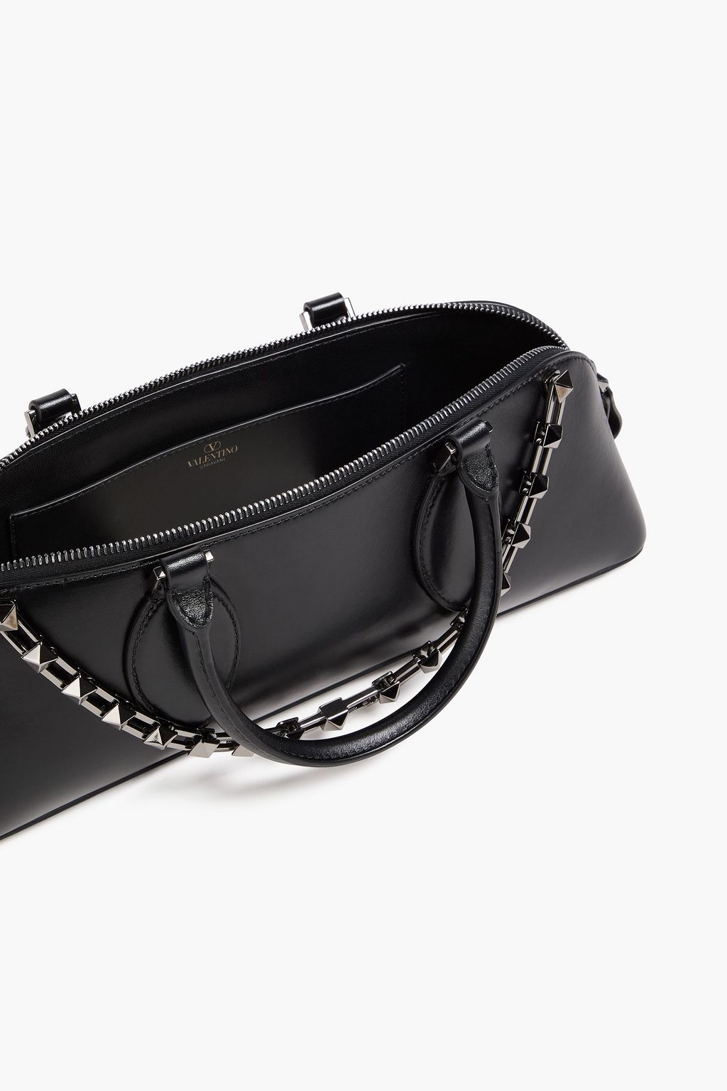 VALENTINO GARAVANI Rockstud East-West  leather tote