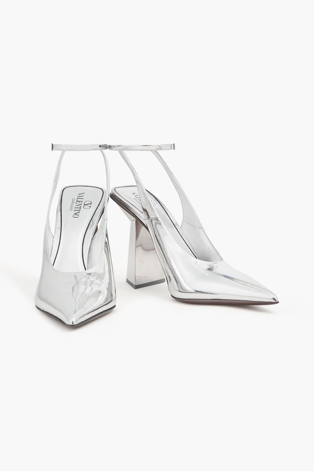 VALENTINO GARAVANI Mirrored-leather pumps