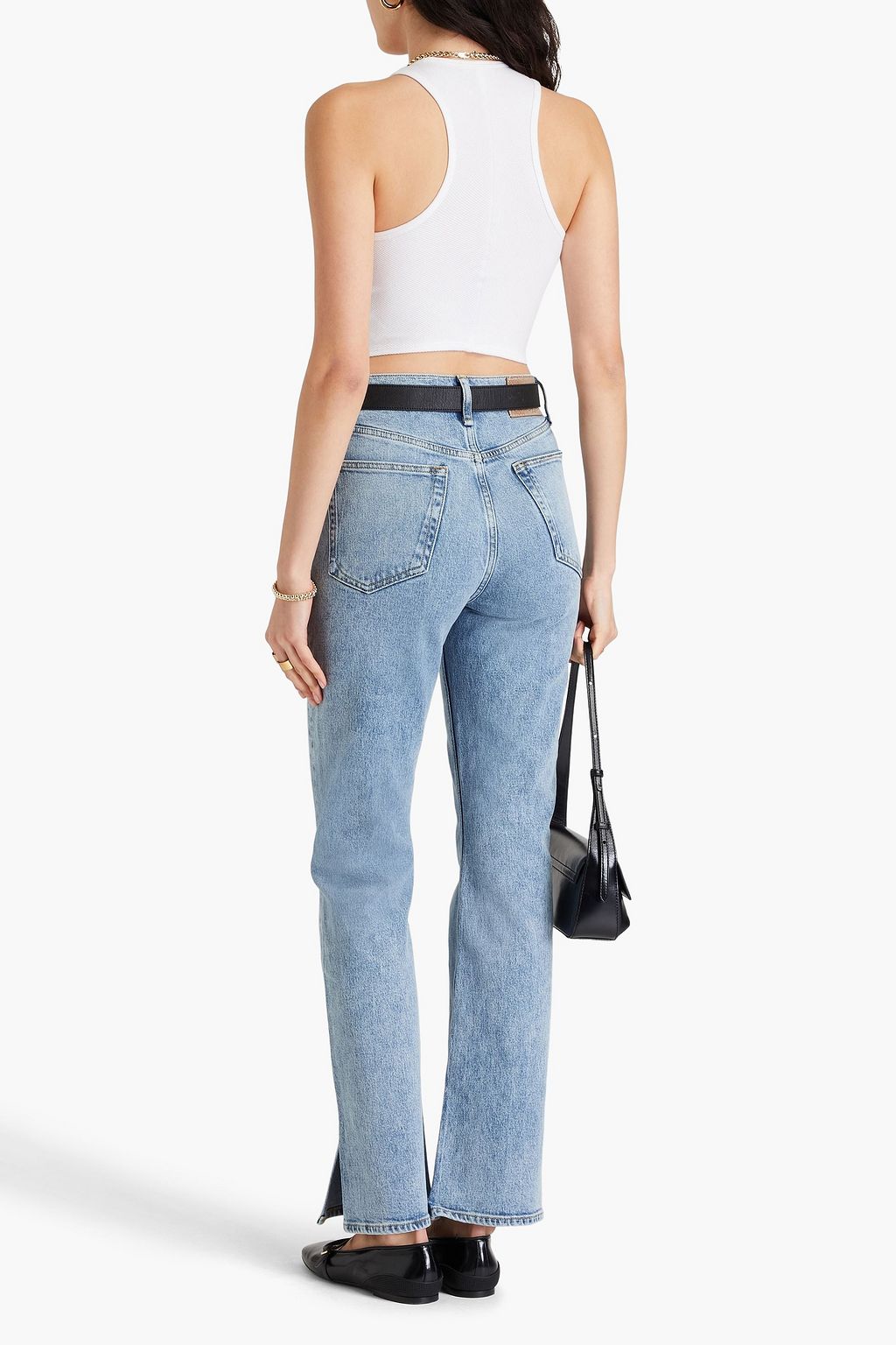 RAG & BONE Cropped ribbed stretch-Pima cotton-jersey tank