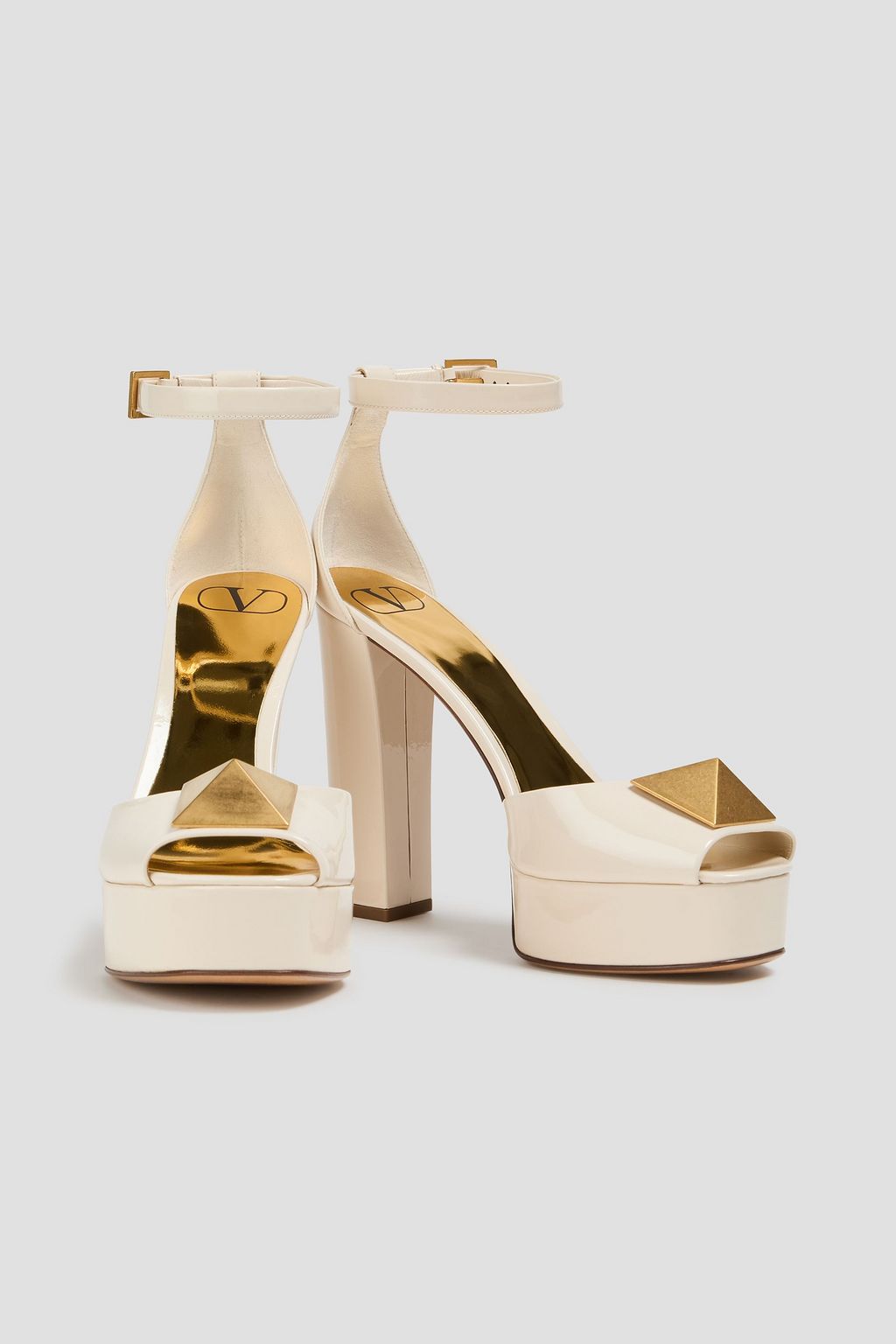 VALENTINO GARAVANI One Stud patent-leather platform sandals