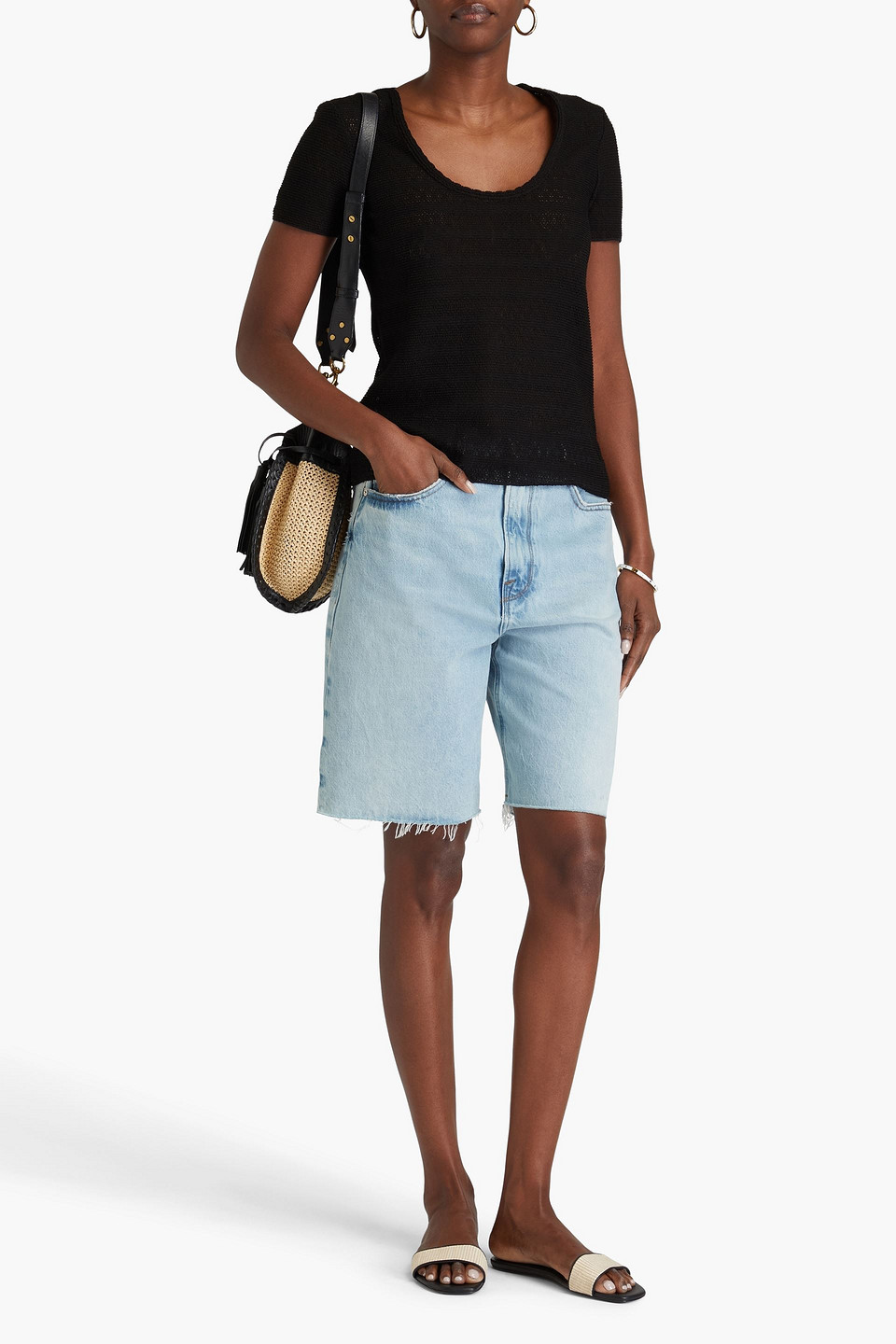  Rag & Bone - Julia Oberteil Aus Pointelle-strick - Schwarz - Xs 