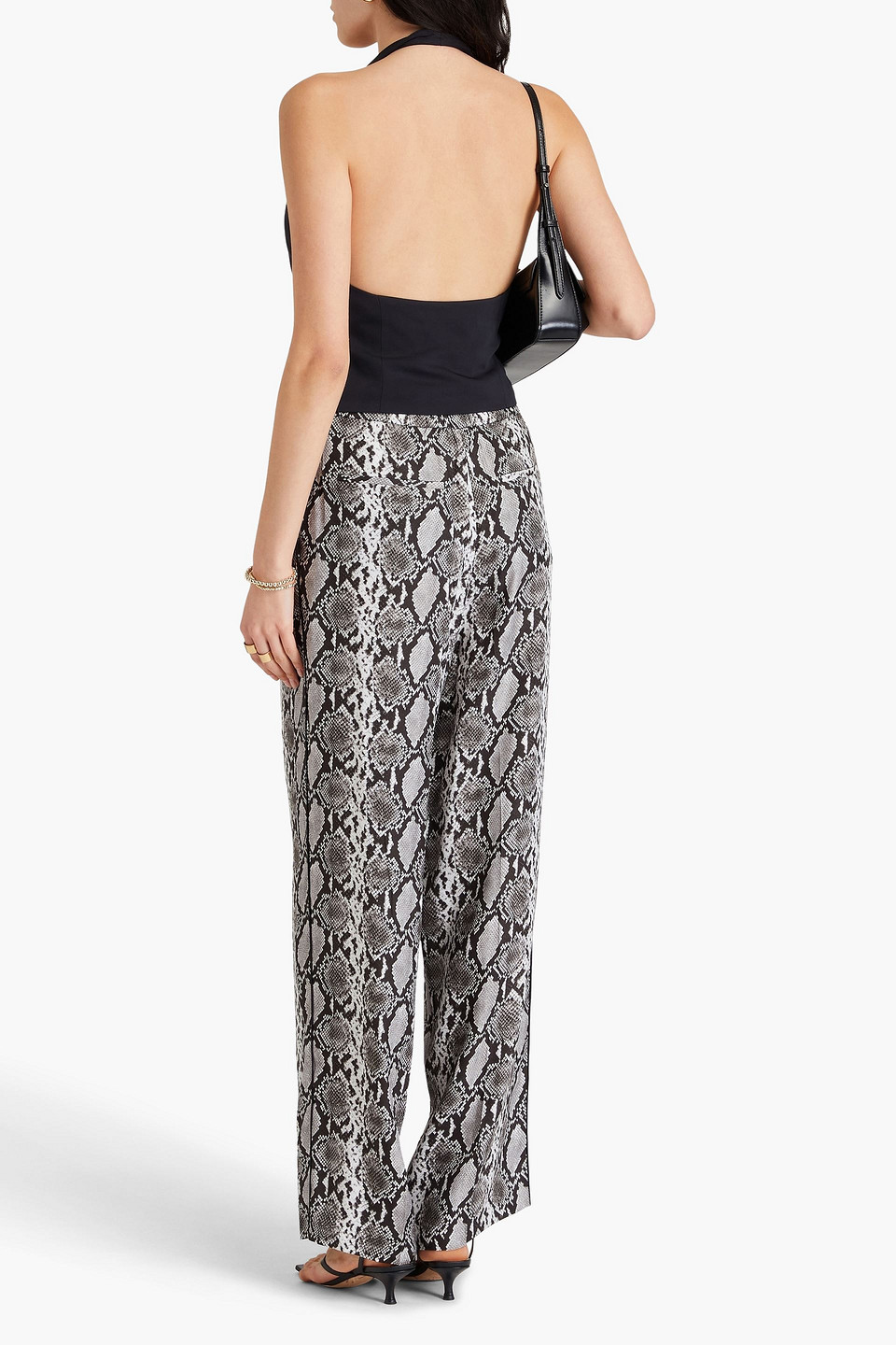 Rag & Bone Ethel Crepe Halterneck Vest In Black