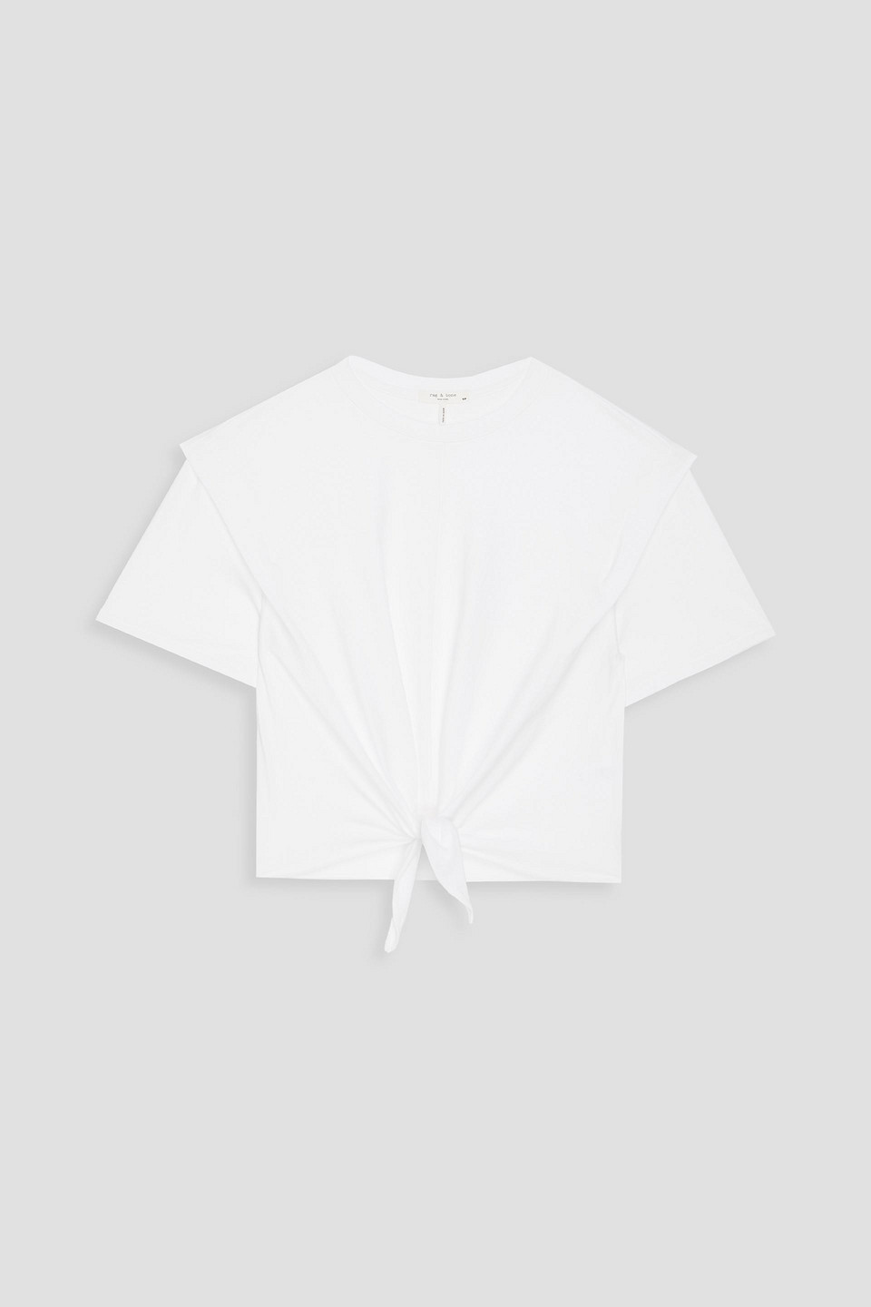 Rag & Bone Mica Knotted Cotton-jersey T-shirt In White
