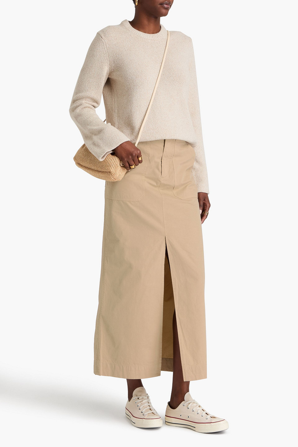  Rag & Bone - Leyton Cotton Maxi Skirt - Neutral - Us 8 
