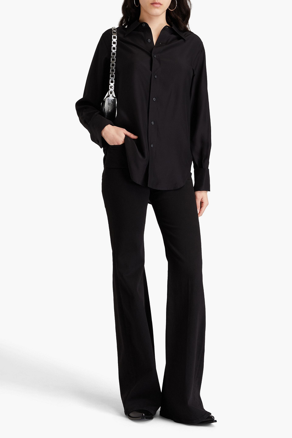  Rag & Bone - Delphine Hemd Aus Einer Seidenmischung - Schwarz - Xs 