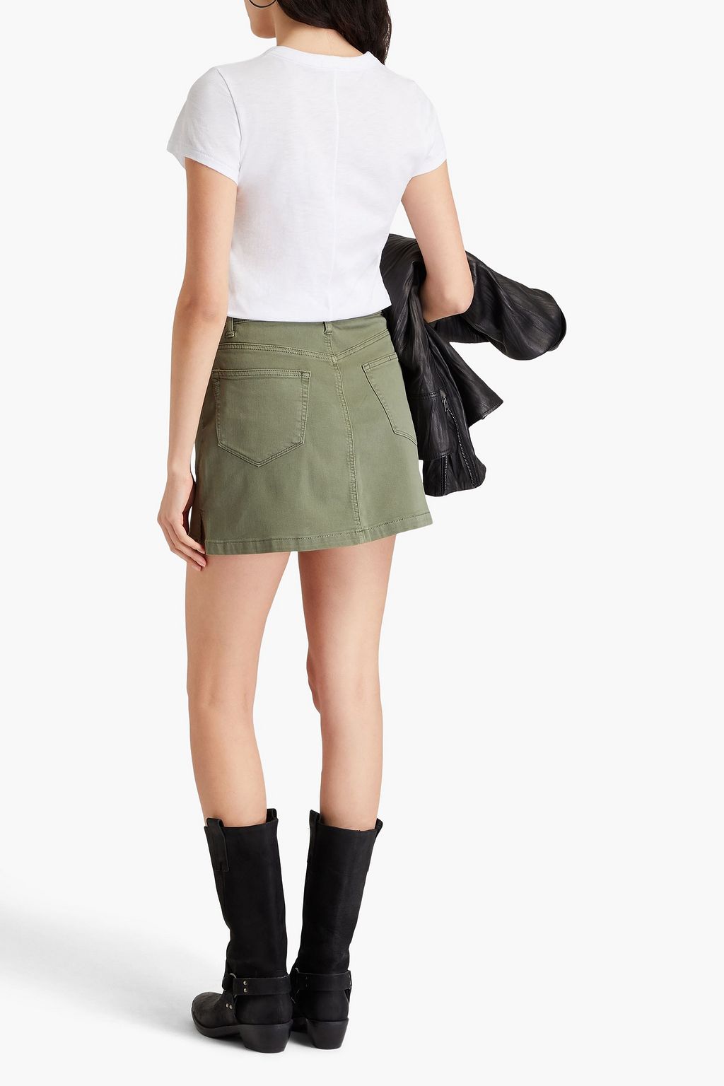RAG & BONE تي شيرت من القطن والجيرسي مزين برقعة زخرفية